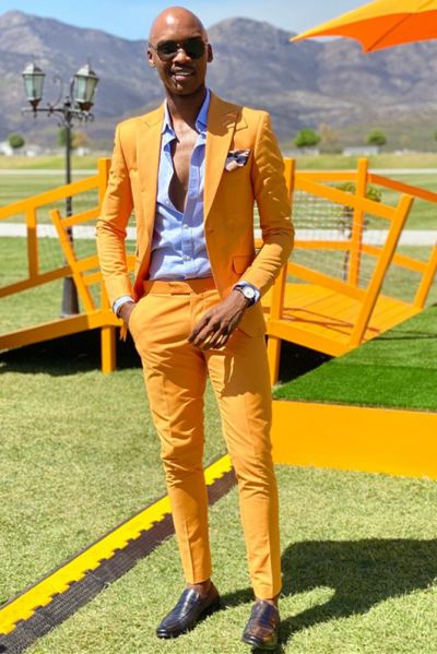 Yellow Peaked Lapel Best Fitted Prom Men Suit