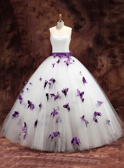 Ball Gown Strapless Sleeveless Floor-length Tulle Bridal Dress With Beading