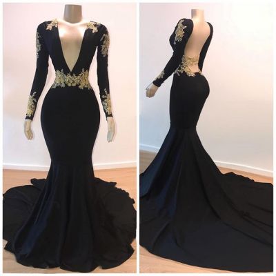 Mermaid V-neck Court Train Stretch Satin Evening Dress With Lace