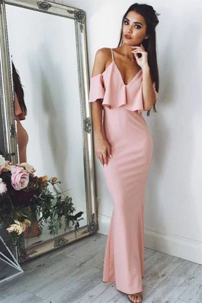 Column Spaghetti Straps Floor-length Formal Dress