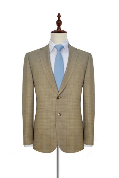 Taupe Single Breasted Leisure Suits for Men with Two Button