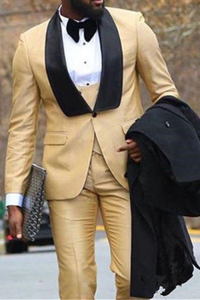 Champagne Three-Piece Formal Business Suit