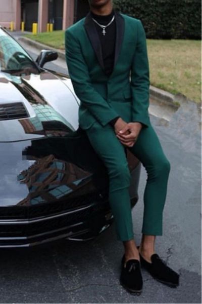Dark Green Slim Fit Prom Suit