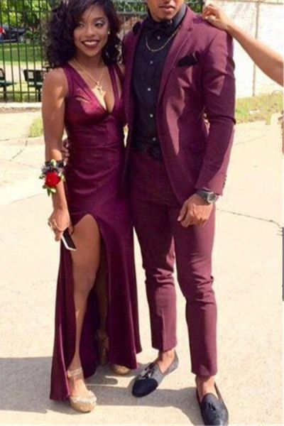Burgundy Two-Piece Prom Men's Suit