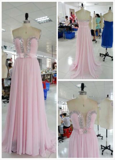 A-line Sweetheart Neck Sleeveless Floor-length 100D Chiffon Formal Wear