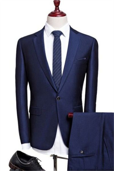 Navy Blue Formal Business Slim Fit Tuxedos