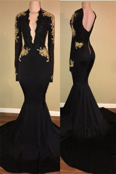 Mermaid V-neck Court Train Evening Dress With Lace