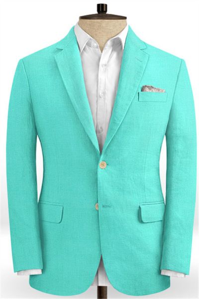 Turquoise Notched Lapel Prom Suits