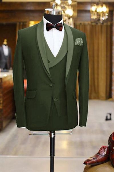 Olive Green Shawl Lapel Tuxedo