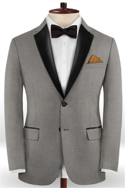 Gray Slim Fit Business Mens Suit