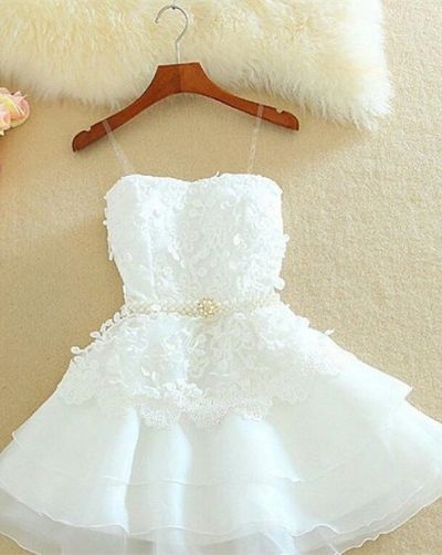 A-line Strapless Sleeveless Mini Organza Party Dress With Lace