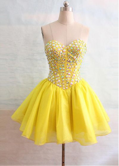 A-line Sweetheart Neck Sleeveless Mini Homecoming Dress With Sequins