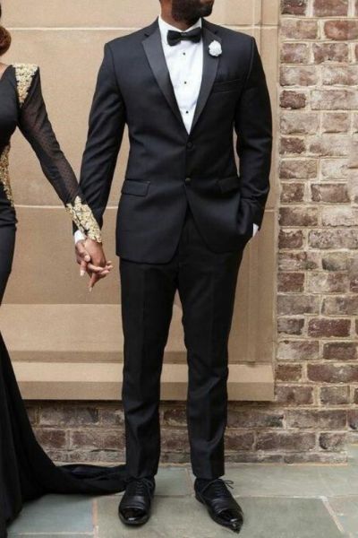 Black Slim Fit Prom Suit