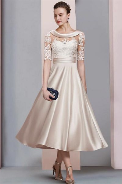 Designer Mother of the Bride Dress with Sleeves
