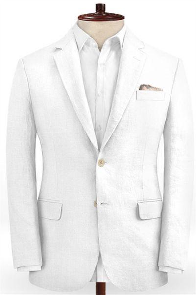 Summer White Linen Men Suit