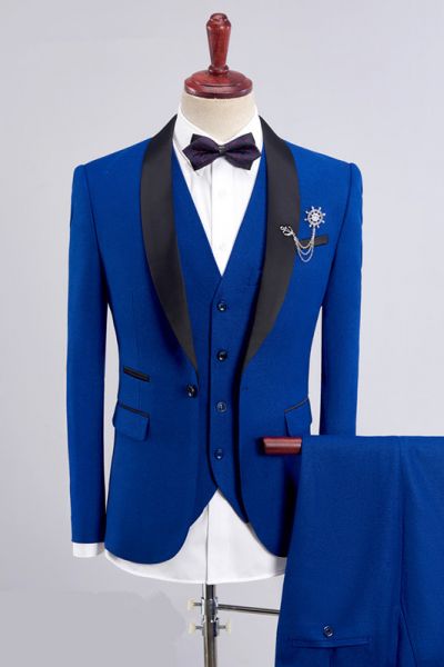 Royal Blue Bespoke Three-Piece Suit for Wedding