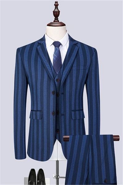 Navy Blue Strip Business Suit