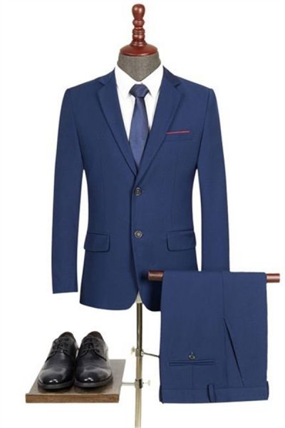 Navy Blue Two-Button Business Suit