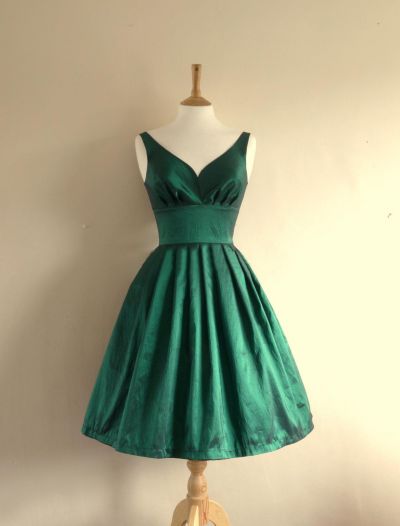 A-line V-neck Sleeveless Mini Taffeta Cocktail Party Dress