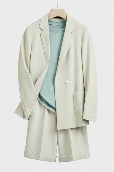 Off White Short Pant Summer Suit for Men