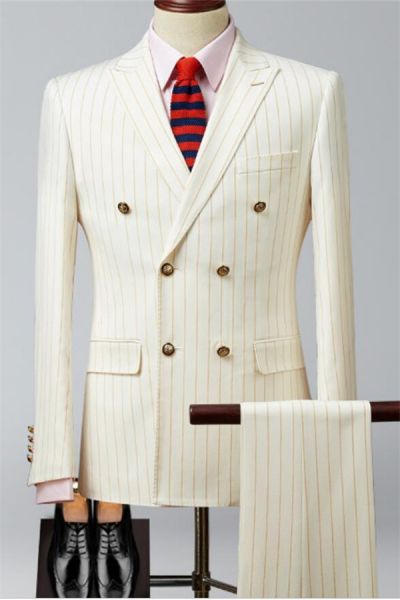 Beige Double Breast Tuxedo