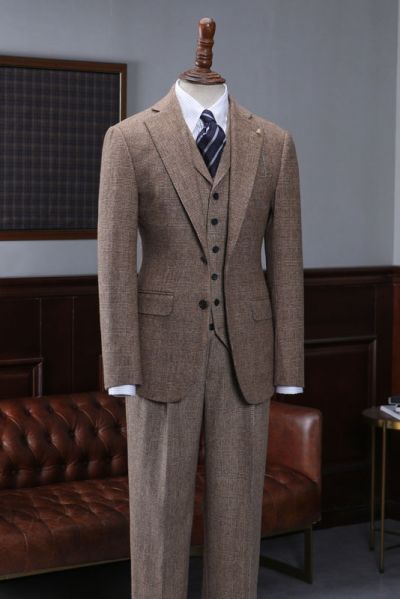 Coffee Slim Fit Tailored Formal Menswear