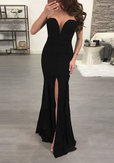 Mermaid Sweetheart Neck Sleeveless Floor-length Evening Dress