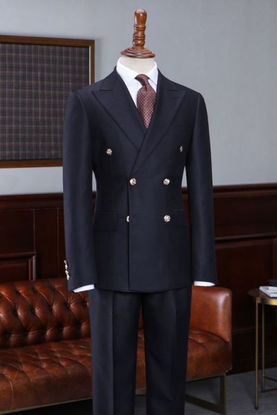 Navy Blue Double Breasted Business Suit