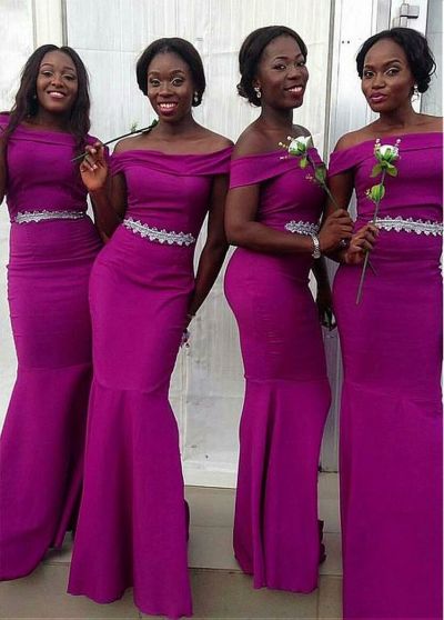 Sheath Bateau Neck Sleeveless Floor-length Bridesmaid Gown