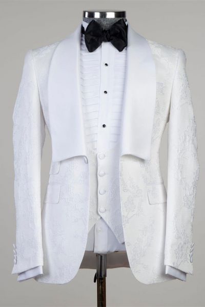 White Shawl Lapel Wedding Men Suit
