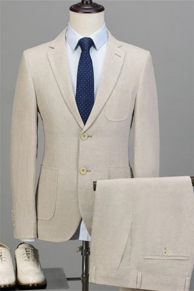Beige Slim Fit Business Suit