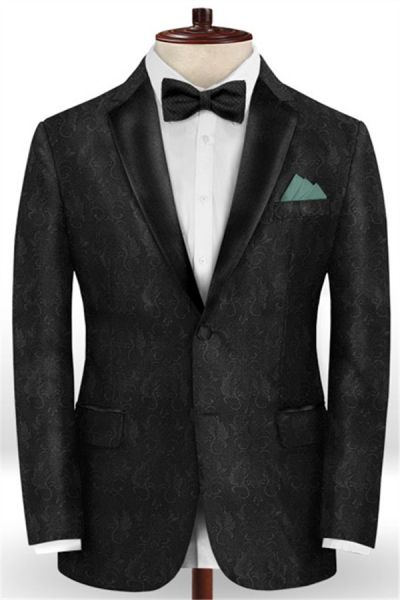 Black Jacquard Men Suits