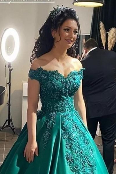 A-line One Shoulder Sleeveless Floor-length Satin Formal Dress With Lace