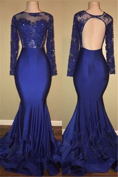 Mermaid Jewel Neck Court Train Evening Gown With Lace