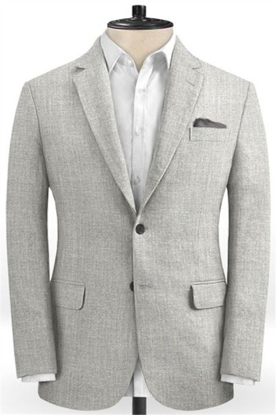 Silver Notched Lapel Men Suits