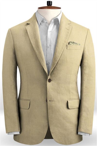Champagne Linen Men Suits