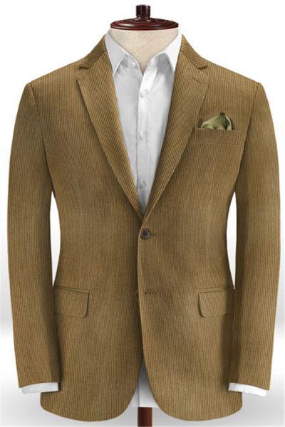 Dark Brown Corduroy Men Suits