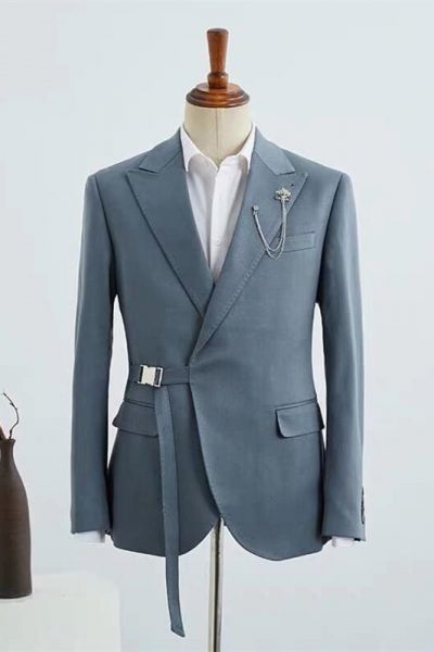 Summer  Morandi Dust Green Peak Lapel Men's Suit