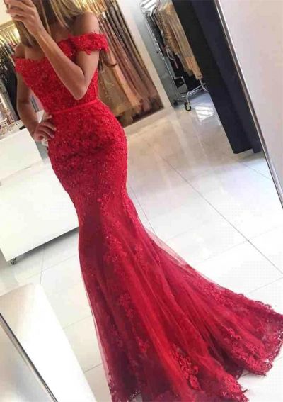 Mermaid Sweetheart Neck Sleeveless Sweep / Brush Train Tulle Evening Dress With Appliques