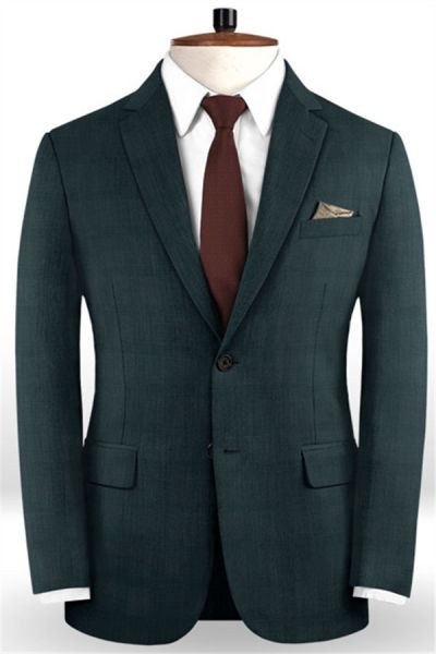Dark Green Slim Fit Men's Business Suit