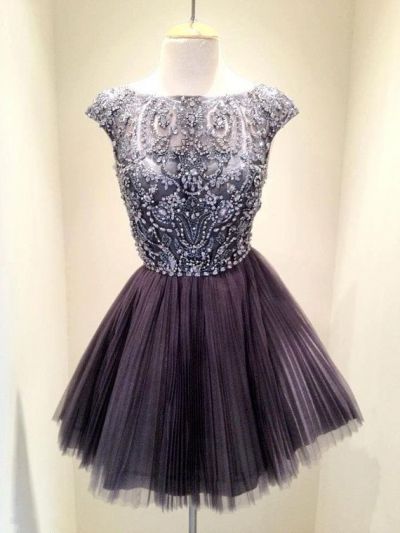 A-line Sleeveless Mini Organza Homecoming Dress With Beading
