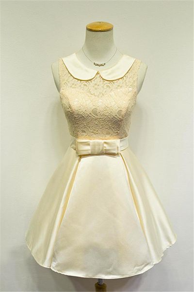 A-line Sleeveless Mini Taffeta Cocktail Party Dress With Lace