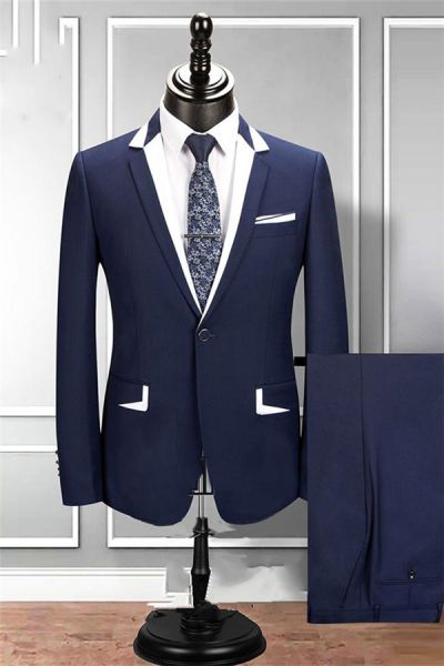 Navy Blue Notched Lapel Tuxedo