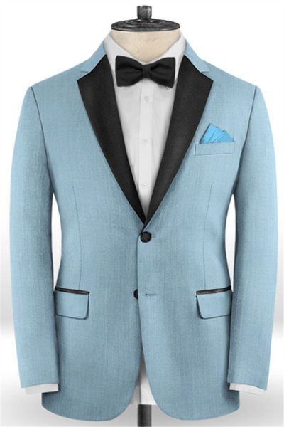 Blue Groomsmen Men Suits