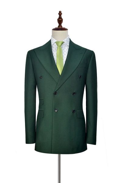 Dark Green Double Breasted Mens Suits for Formal