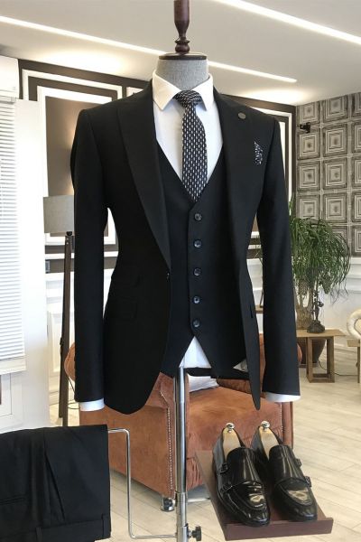 Black Slim Fit Business Suit