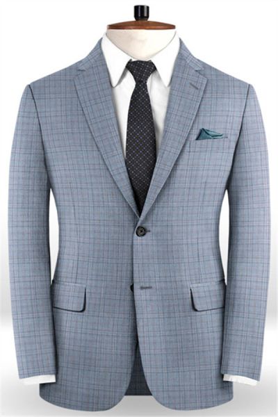 Dusty Blue Slim Fit Two Pieces Men's Business Suit