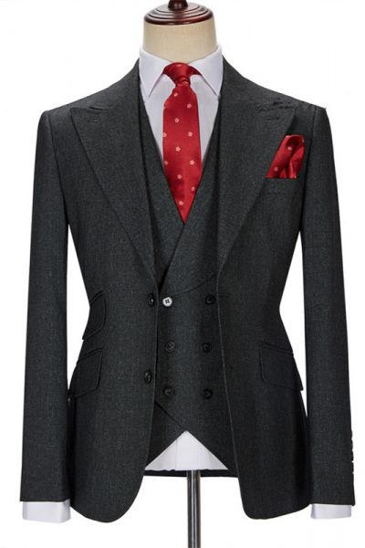 Black Single Breasted Business Suit