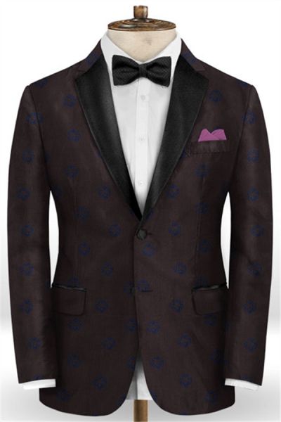 Dark Brown Slim Fit Men Suits Tuxedos
