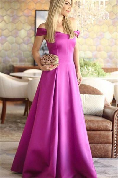 A-line Sweetheart Neck Cap Sleeves Floor-length Satin Formal Dress
